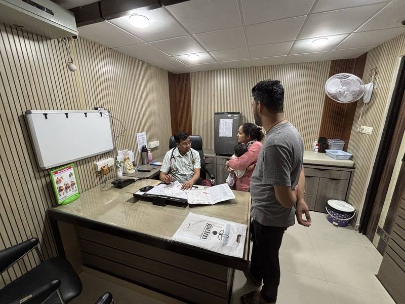 Doctor consulting patient at Garg Child Hospital
